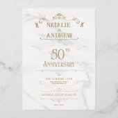 ゴールデン・アニバーサリー・ラブハート Then & Now フォト 箔招待状 (裏面)