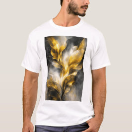 ゴールデン アブストラクト ボタニカル ウォール アート Tシャツ