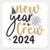 ゴールデン・アンド・ブラック新年カスタマイズのクルー スクエアシール (正面)