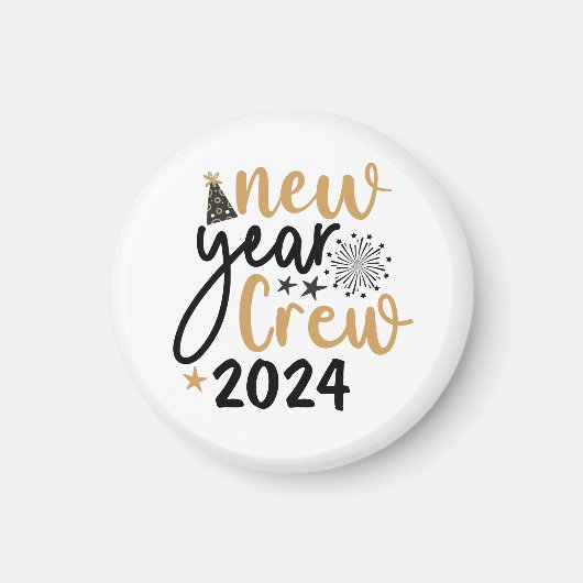 ゴールデン・アンド・ブラック新年カスタマイズのクルー マグネット (正面)