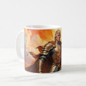 ゴールデン・アーマーの英雄的なトランプ・ウォリアー コーヒーマグカップ (正面左)