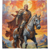 ゴールデン・アーマーの英雄的なトランプ・ウォリアー シャワーカーテン (正面)