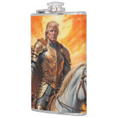 ゴールデン・アーマーの英雄的なトランプ・ウォリアー フラスク (左)