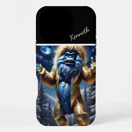 ゴールデン・イエティの寝酒 iPhoneケース (裏面)