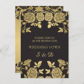 ゴールデン·イングリッシュ·バラズ·オン·ブラック·フォー·リニューアル 招待状 (正面/裏面)