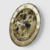 ゴールデン・インダストリアル・ギア・イメージ ラージ壁時計 (傾斜)