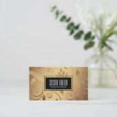 ゴールデン | インテリア、繊維デザイン 名刺 (スタンド正面)