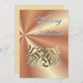 ゴールデン ウェディング ベルズ 結婚式 招待状 (正面/裏面)