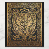 ゴールデン・ウォリアー・シールド – 複雑なバイキングインスパイア- ワインラベル (シングルラベル)