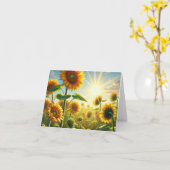 ゴールデン・エンブレイス折り畳みグリーティングカード カード (黄色い花)