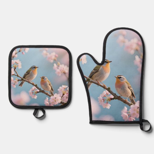 ゴールデン・キングレット 桜 春 鍋つかみ&鍋敷きセット (正面)