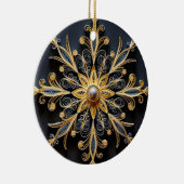 ゴールデン・クイル・スノーフレーク・オーナメント セラミックオーナメント (右)