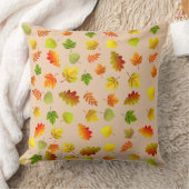 ゴールデン、グリーン、オレンジ紅葉オンベージュ クッション (ブランケット)