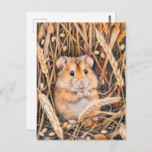 ゴールデン・グレイン・フィールド・ハムスター ポストカード (正面/裏面)