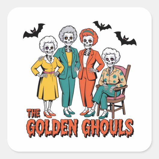 ゴールデン・グールズ・ハロウィンステッカー スクエアシール (正面)