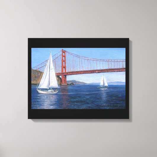 「ゴールデン・ゲートの下を帆走」 Canvas Print キャンバスプリント (正面)