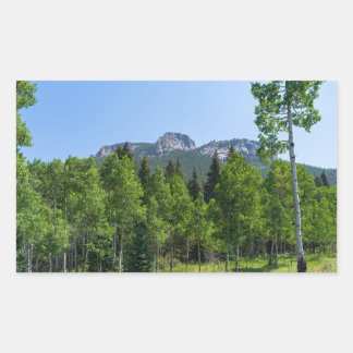 ゴールデン・ゲートの森の上のソロジン山頂 長方形シール