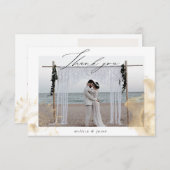 ゴールデン・コースト2枚結婚の写真 サンキューカード (正面/裏面)