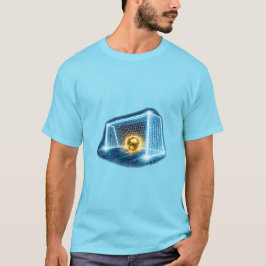 ゴールデン サッカーゴール ネオン スポーツ アート Tシャツ