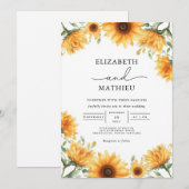 ゴールデン サンキライ フラワー ボーダー ブルーム ウェディング 招待状 (正面/裏面)