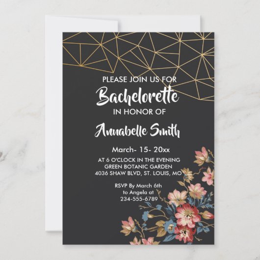 ゴールデン・ジオメトリック・バッチェラー 招待状 (正面)