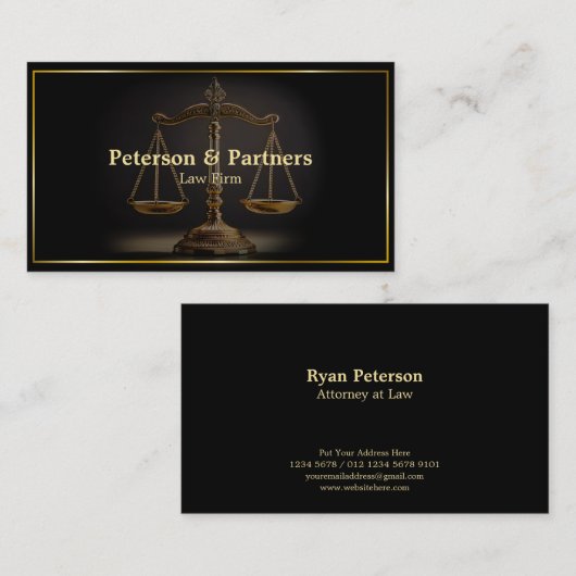 ゴールデン・スケール・オブ・ジャスティス金ゴールドブラック 名刺 (正面/裏面)