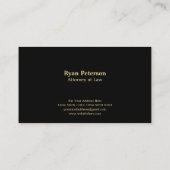 ゴールデン・スケール・オブ・ジャスティス金ゴールドブラック 名刺 (裏面)