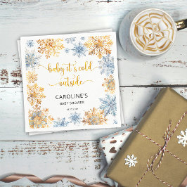 ゴールデン・スノーフレークベビー外は寒い スタンダードカクテルナプキン