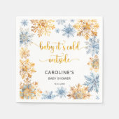 ゴールデン・スノーフレークベビー外は寒い スタンダードカクテルナプキン (正面)