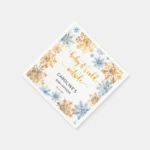 ゴールデン・スノーフレークベビー外は寒い スタンダードカクテルナプキン (角)