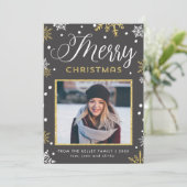 ゴールデン·スノーフレーク·クリスマス·ニュースレター写真 シーズンカード (スタンド正面)