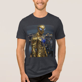 ゴールデン・スパイダー:超リアリスティック・メタリック・スーツTシャツ トライブレンドTシャツ