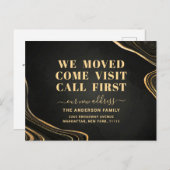 ゴールデン チャコール ニューノーマル アドレス ムービング アナウンスメント ポストカード (正面/裏面)