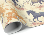 ゴールデン・ツリーズのホース西ヴィンテージの牡馬 ラッピングペーパー (ロールコーナー)