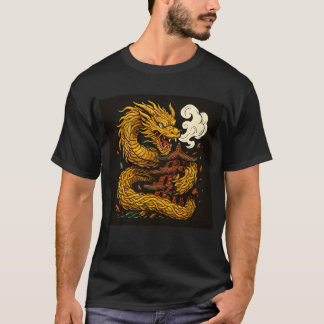 ゴールデン・ドラゴンでパゴダ・アートを攻撃 Tシャツ