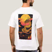 『ゴールデン・ドラゴンSunrise Symphony in Vaporwave』 Tシャツ (裏面)