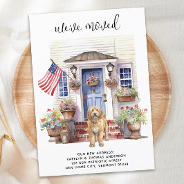 ゴールデン・ドードル愛国犬パーソナライズされた移動 案内状