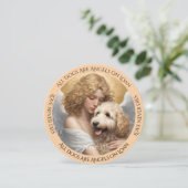 ゴールデン・ドードル・ラブ決して死なない同情カード サンキューカード (スタンド正面)