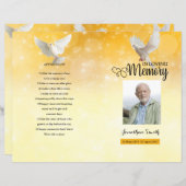 ゴールデン&ドーブ葬儀プログラムテンプレート (正面/裏面)