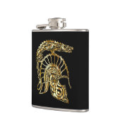 ゴールデン・ナイト・アーマー・ヘルメットフォージの金ゴールド・テクスチャ フラスク (左)