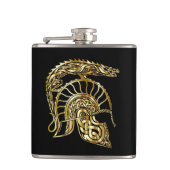 ゴールデン・ナイト・アーマー・ヘルメットフォージの金ゴールド・テクスチャ フラスク (正面)