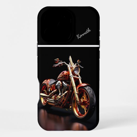 ゴールデン バイクの反射 iPhoneケース (裏面)