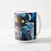 ゴールデン・バイザー宇宙飛行士の肖像 コーヒーマグカップ (正面右)