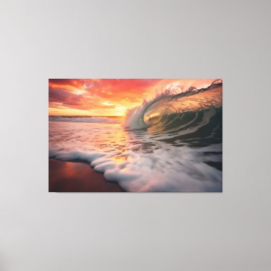 ゴールデン・バレル海岸写真写実的デジタルアート キャンバスプリント (正面)