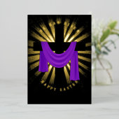 ゴールデン・バースト・ライト付き十字架上の紫のサッシ 箔シーズンカード (立ち正面)