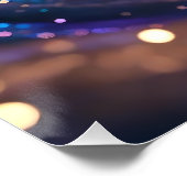 ゴールデン&パープルコズミックスワール抽象芸術渦アート ポスター (コーナー)