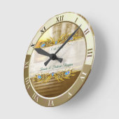 ゴールデン・ピ王室のーコック・テンプル・ドリームズ ラウンド壁時計 (傾斜)