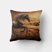 ゴールデン・フィールドで駆ける黒馬 クッション (裏面)