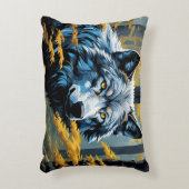 ゴールデン・フォレストのグレーウルフ アクセントクッション (正面(垂直))