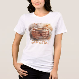 ゴールデン・フォール・バイブスTシャツ - あったかアートコーヒーTシャツ トライブレンドTシャツ